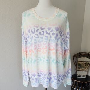 PJ Salvage Women's Loungewear Gradient Good Vibes Long Sleeve Top